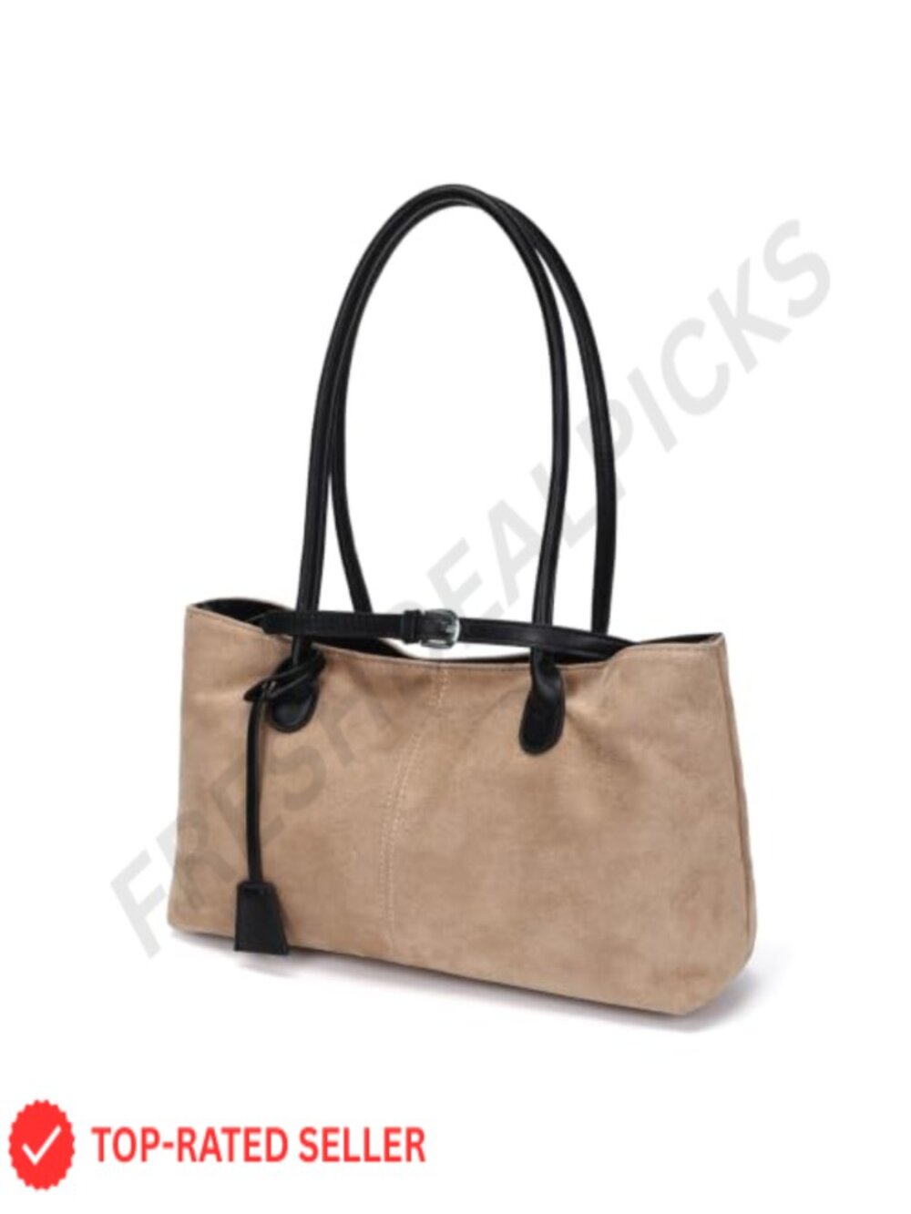 Vintage Slouchy Faux Suede Tote Bag Retro Hobo Shoulder Handbag Women